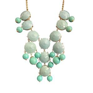 J. Crew Turquoise and Gold Statement Necklace